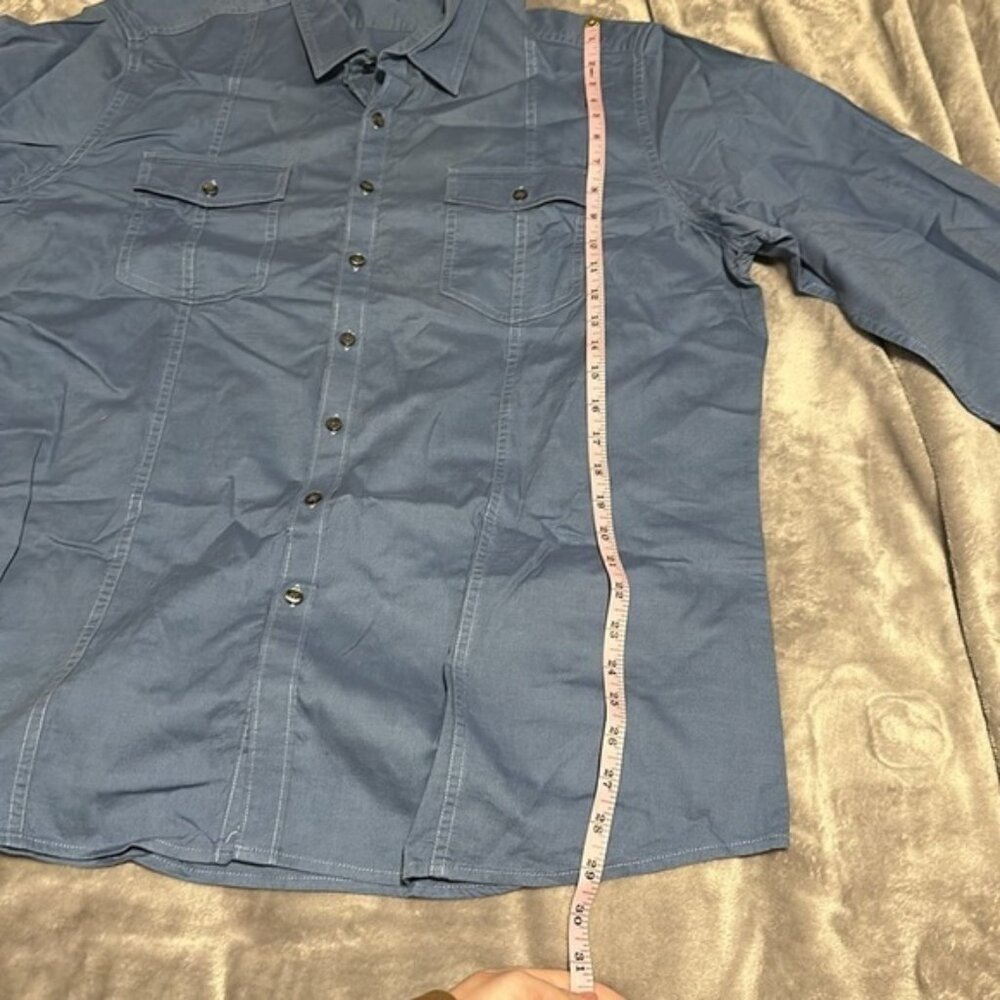 Marc Anthony XXL Blue Button Down Casual Long Sleeve Mens - Picture 4 of 5